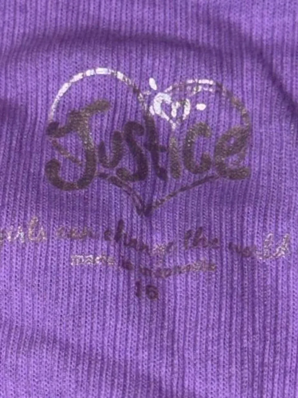 Justice Purple Ribbed Tank Top Girls Size 16